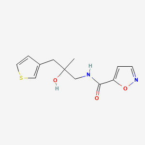 molecular formula C12H14N2O3S B2422990 N-[2-hidroxi-2-metil-3-(tiofen-3-il)propil]-1,2-oxazol-5-carboxamida CAS No. 2097866-05-0