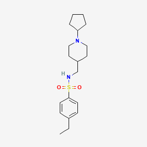 molecular formula C19H30N2O2S B2422992 N-((1-环戊基哌啶-4-基)甲基)-4-乙基苯磺酰胺 CAS No. 952983-86-7