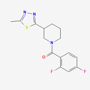 molecular formula C15H15F2N3OS B2422997 (2,4-Difluorophenyl)(3-(5-methyl-1,3,4-thiadiazol-2-yl)piperidin-1-yl)methanone CAS No. 1172570-16-9