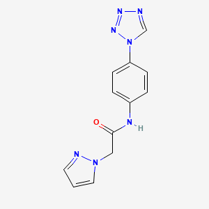 molecular formula C12H11N7O B2423004 N-(4-(1H-tetrazol-1-yl)phenyl)-2-(1H-pyrazol-1-yl)acetamide CAS No. 1207022-55-6