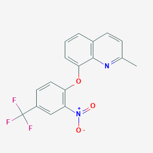 molecular formula C17H11F3N2O3 B2423005 2-Methyl-8-[2-nitro-4-(trifluoromethyl)phenoxy]quinoline CAS No. 937605-18-0