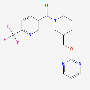 [3-(Pyrimidin-2-yloxymethyl)piperidin-1-yl]-[6-(trifluoromethyl)pyridin-3-yl]methanone