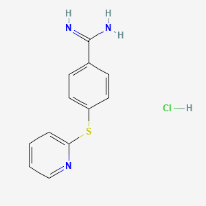 molecular formula C12H12ClN3S B2423007 4-(吡啶-2-基硫基)苯-1-甲酰胺盐酸盐 CAS No. 1240527-72-3