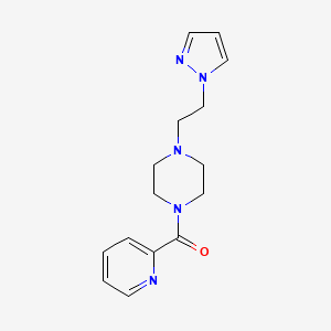 molecular formula C15H19N5O B2423013 (4-(2-(1H-pyrazol-1-yl)ethyl)piperazin-1-yl)(pyridin-2-yl)methanone CAS No. 1334371-53-7