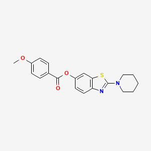 molecular formula C20H20N2O3S B2423038 2-(哌啶-1-基)苯并[d]噻唑-6-基 4-甲氧基苯甲酸酯 CAS No. 953221-58-4