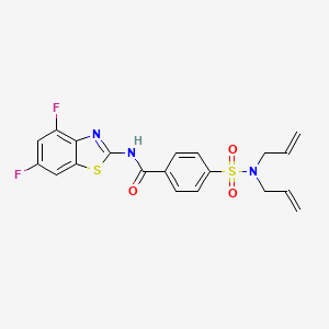 molecular formula C20H17F2N3O3S2 B2423057 4-(N,N-ジアリルスルファモイル)-N-(4,6-ジフルオロベンゾ[d]チアゾール-2-イル)ベンズアミド CAS No. 896675-64-2