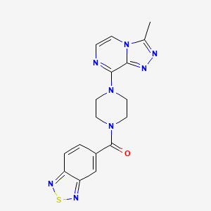 molecular formula C17H16N8OS B2423060 Benzo[c][1,2,5]thiadiazol-5-yl(4-(3-methyl-[1,2,4]triazolo[4,3-a]pyrazin-8-yl)piperazin-1-yl)methanone CAS No. 2034376-49-1