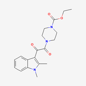 molecular formula C19H23N3O4 B2423065 ethyl 4-(2-(1,2-dimethyl-1H-indol-3-yl)-2-oxoacetyl)piperazine-1-carboxylate CAS No. 862814-14-0