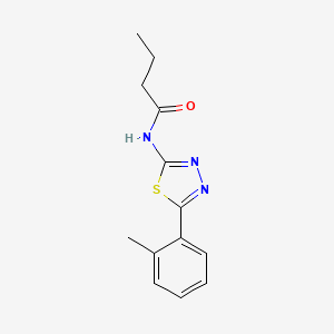 molecular formula C13H15N3OS B2423107 N-(5-(o-tolyl)-1,3,4-thiadiazol-2-yl)butyramide CAS No. 392244-82-5