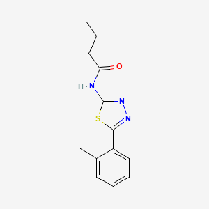 molecular formula C13H15N3OS B2423107 N-(5-(邻甲苯基)-1,3,4-噻二唑-2-基)丁酰胺 CAS No. 392244-82-5