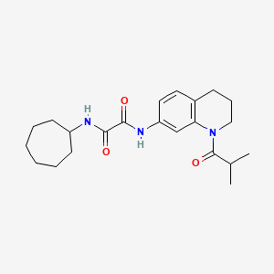 molecular formula C22H31N3O3 B2423111 N1-cycloheptyl-N2-(1-isobutyryl-1,2,3,4-tetrahydroquinolin-7-yl)oxalamide CAS No. 941940-13-2