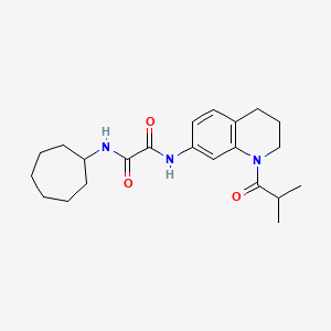 molecular formula C22H31N3O3 B2423111 N1-Cycloheptyl-N2-(1-Isobutyryl-1,2,3,4-tetrahydrochinolin-7-yl)oxalamid CAS No. 941940-13-2