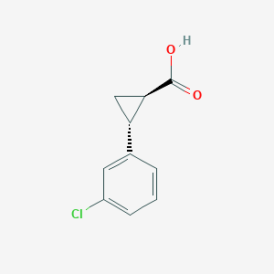 molecular formula C10H9ClO2 B2423115 (1R,2R)-2-(3-chlorophenyl)cyclopropane-1-carboxylic Acid CAS No. 16633-45-7