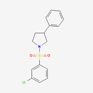 molecular formula C16H16ClNO2S B2423116 1-((3-Clorofenil)sulfonil)-3-fenilpirrolidina CAS No. 1207051-51-1