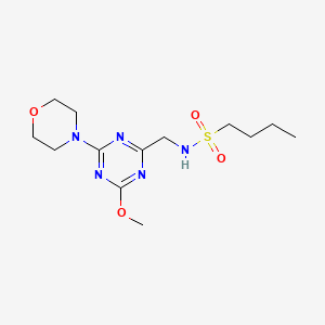 molecular formula C13H23N5O4S B2423122 N-((4-methoxy-6-morpholino-1,3,5-triazin-2-yl)methyl)butane-1-sulfonamide CAS No. 2034516-42-0