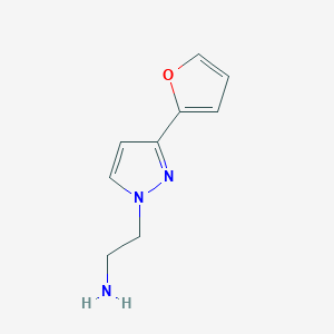 molecular formula C9H11N3O B2423124 2-(3-(2-Furyl)pyrazolyl)ethylamine CAS No. 1020706-44-8