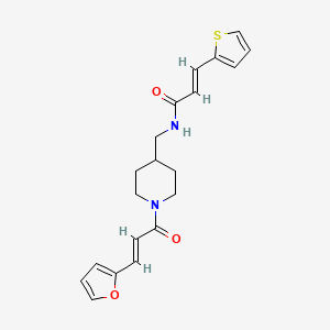 (E)-N-((1-((E)-3-(furan-2-yl)acryloyl)piperidin-4-yl)methyl)-3-(thiophen-2-yl)acrylamide