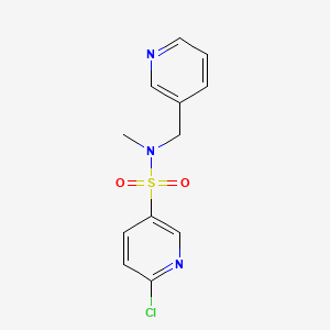 molecular formula C12H12ClN3O2S B2423141 6-chloro-N-methyl-N-[(pyridin-3-yl)methyl]pyridine-3-sulfonamide CAS No. 1155087-21-0