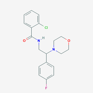 molecular formula C19H20ClFN2O2 B2423154 2-氯-N-[2-(4-氟苯基)-2-(吗啉-4-基)乙基]苯甲酰胺 CAS No. 924094-94-0