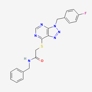 molecular formula C20H17FN6OS B2423156 N-benzyl-2-((3-(4-fluorobenzyl)-3H-[1,2,3]triazolo[4,5-d]pyrimidin-7-yl)thio)acetamide CAS No. 863457-99-2