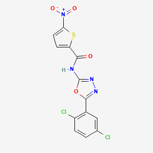 molecular formula C13H6Cl2N4O4S B2423158 N-(5-(2,5-dichlorophenyl)-1,3,4-oxadiazol-2-yl)-5-nitrothiophene-2-carboxamide CAS No. 891134-07-9
