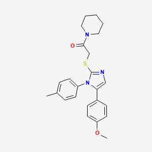 molecular formula C24H27N3O2S B2423159 2-((5-(4-methoxyphenyl)-1-(p-tolyl)-1H-imidazol-2-yl)thio)-1-(piperidin-1-yl)ethanone CAS No. 1207056-66-3