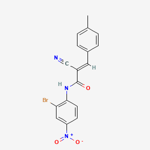 molecular formula C17H12BrN3O3 B2423160 (E)-N-(2-bromo-4-nitrophenyl)-2-cyano-3-(4-methylphenyl)prop-2-enamide CAS No. 380561-26-2