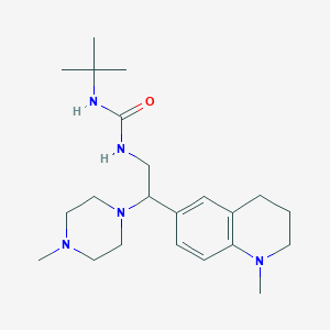molecular formula C22H37N5O B2423164 1-(Tert-butyl)-3-(2-(1-methyl-1,2,3,4-tetrahydroquinolin-6-yl)-2-(4-methylpiperazin-1-yl)ethyl)urea CAS No. 1172730-56-1