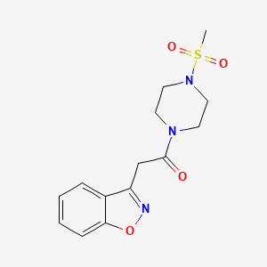 molecular formula C14H17N3O4S B2423167 2-(Benzo[d]isoxazol-3-yl)-1-(4-(methylsulfonyl)piperazin-1-yl)ethanone CAS No. 1206992-58-6