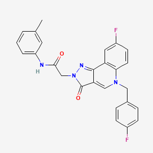 2-[8-fluoro-5-(4-fluorobenzyl)-3-oxo-3,5-dihydro-2H-pyrazolo[4,3-c]quinolin-2-yl]-N-(3-methylphenyl)acetamide