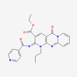 (E)-ethyl 2-(isonicotinoylimino)-5-oxo-1-propyl-2,5-dihydro-1H-dipyrido[1,2-a:2',3'-d]pyrimidine-3-carboxylate
