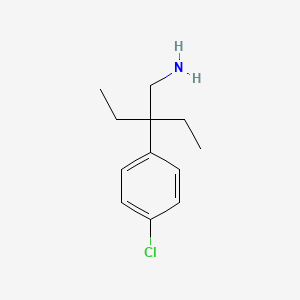 molecular formula C12H18ClN B2423190 1-[3-(Aminomethyl)pentan-3-yl]-4-chlorobenzene CAS No. 1183814-22-3