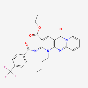 (E)-ethyl 1-butyl-5-oxo-2-((4-(trifluoromethyl)benzoyl)imino)-2,5-dihydro-1H-dipyrido[1,2-a:2',3'-d]pyrimidine-3-carboxylate