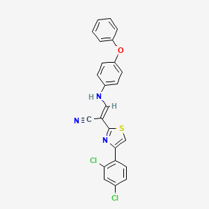 (E)-2-(4-(2,4-dichlorophenyl)thiazol-2-yl)-3-((4-phenoxyphenyl)amino)acrylonitrile