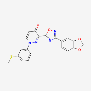 molecular formula C20H14N4O4S B2423226 N-(3,5-dimethoxyphenyl)-5-[4-(morpholin-4-ylcarbonyl)phenyl]indoline-1-carboxamide CAS No. 1251652-64-8