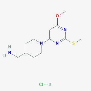 (1-(6-Methoxy-2-(methylthio)pyrimidin-4-yl)piperidin-4-yl)methanamine hydrochloride