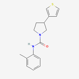 molecular formula C16H18N2OS B2423258 3-(thiophen-3-yl)-N-(o-tolyl)pyrrolidine-1-carboxamide CAS No. 2176270-81-6