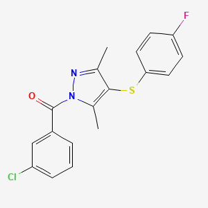 (3-Chlorophenyl)-[4-(4-fluorophenyl)sulfanyl-3,5-dimethylpyrazol-1-yl]methanone