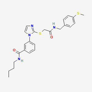 molecular formula C24H28N4O2S2 B2423268 N-butyl-3-(2-((2-((4-(methylthio)benzyl)amino)-2-oxoethyl)thio)-1H-imidazol-1-yl)benzamide CAS No. 1115371-74-8