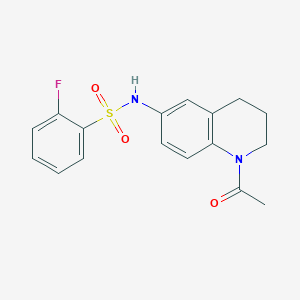 molecular formula C17H17FN2O3S B2423269 N-(1-acetyl-3,4-dihydro-2H-quinolin-6-yl)-2-fluorobenzenesulfonamide CAS No. 941915-86-2