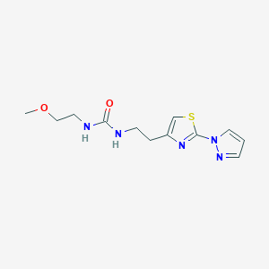 molecular formula C12H17N5O2S B2423270 1-(2-(2-(1H-pyrazol-1-yl)thiazol-4-yl)ethyl)-3-(2-methoxyethyl)urea CAS No. 1428371-46-3