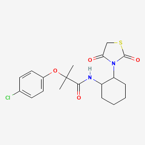 2-(4-chlorophenoxy)-N-(2-(2,4-dioxothiazolidin-3-yl)cyclohexyl)-2-methylpropanamide