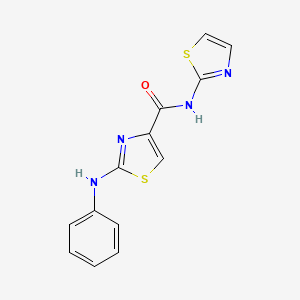 molecular formula C13H10N4OS2 B2423277 2-(phenylamino)-N-(thiazol-2-yl)thiazole-4-carboxamide CAS No. 1105229-12-6