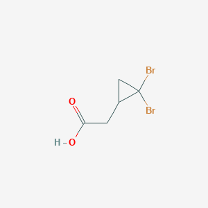 molecular formula C5H6Br2O2 B2423279 2-(2,2-Dibromocyclopropyl)acetic acid CAS No. 700379-07-3