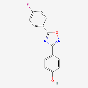 molecular formula C14H9FN2O2 B2423280 4-(5-(4-Fluorophenyl)-1,2,4-oxadiazol-3-yl)phenol CAS No. 552852-90-1
