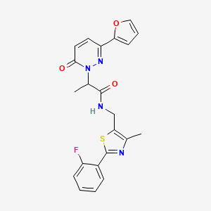 N-((2-(2-fluorophenyl)-4-methylthiazol-5-yl)methyl)-2-(3-(furan-2-yl)-6-oxopyridazin-1(6H)-yl)propanamide