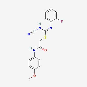 [2-(4-methoxyanilino)-2-oxoethyl] N-cyano-N'-(2-fluorophenyl)carbamimidothioate