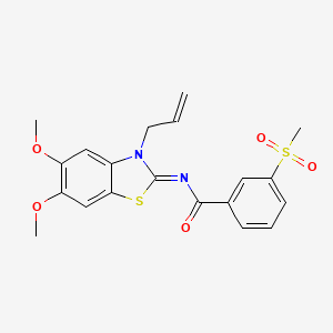 molecular formula C20H20N2O5S2 B2423307 (E)-N-(3-烯丙基-5,6-二甲氧基苯并[d]噻唑-2(3H)-亚甲基)-3-(甲磺酰基)苯甲酰胺 CAS No. 896335-63-0