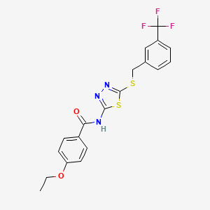 4-ethoxy-N-[5-[[3-(trifluoromethyl)phenyl]methylsulfanyl]-1,3,4-thiadiazol-2-yl]benzamide