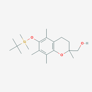 molecular formula C20H34O3Si B2423315 {6-[(tert-butyldimethylsilyl)oxy]-2,5,7,8-tetramethyl-3,4-dihydro-2H-1-benzopyran-2-yl}methanol CAS No. 228114-44-1